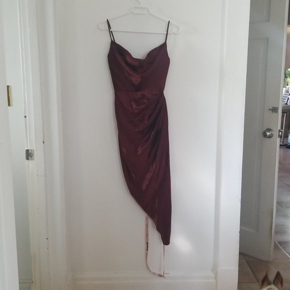 House of CB Reva Raisin Satin Balcony Corset Dress - Picture 4 of 16